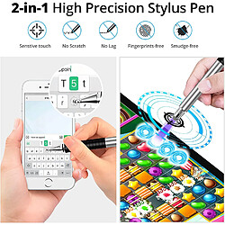 Avis Stylet capacitif (lot de 4), stylets universels [série Precision 2 en 1] stylet à disque à pointe fine pour iPhone/iPad/Android/tablette et tous les écrans tactiles capacitifs