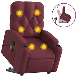 vidaXL Fauteuil inclinable de massage Rouge bordeaux Tissu