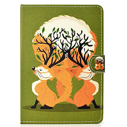 Etui en PU universel 10 pouces deux belles fox pour votre Apple iPad 9.7/LG G Pad III etc