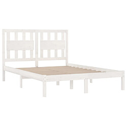 Acheter Maison Chic Lit Moderne Chambre - Cadre/structure de lit pour adulte Blanc Bois de pin massif 120x190 cm Petit Double -MN11669