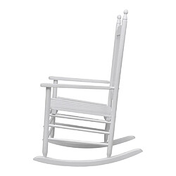 vidaXL Chaise à bascule avec siège incurvé Blanc Bois