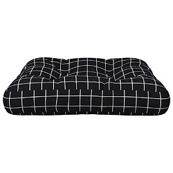 Acheter vidaXL Coussin de palette motif à carreaux noir 60x60x12 cm tissu