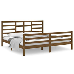 vidaXL Cadre de lit sans matelas marron miel bois massif 200x200 cm