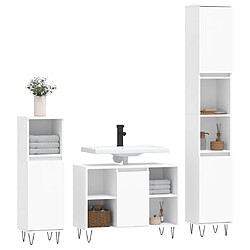 Avis Maison Chic Ensemble de 3 meubles salle de bain blanc bois d'ingénierie -MN26686