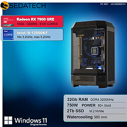 Sedatech PC Gamer Tower • Intel i9-12900KF • RX 7900 GRE • 32Go RAM • 2To SSD M.2 • Windows 11