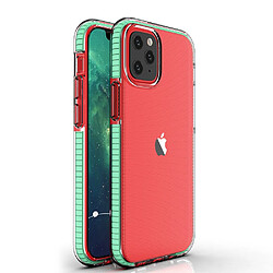 Ozzzo spring coque transparent tpu gel protective cover avec colorful frame pour iphone 12 mini mint