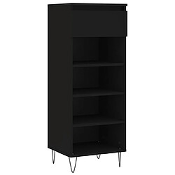 Maison Chic Armoire à Chaussures Noir,Meuble de Rangement à Chaussures 40x36x105 cm Bois d'ingénierie -MN56690