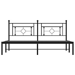 Maison Chic Cadre/structure de lit métal et tête de lit pour adulte - Lit Moderne Chambre noir 180x200 cm -MN87732 pas cher