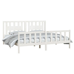 Avis Maison Chic Lit adulte - Cadre de lit et tête de lit,Structure du lit Contemporain pour chambre blanc bois de pin massif 200x200 cm -MN55648