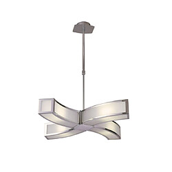 Luminaire Center Suspension Duna Blanc, Chrome poli