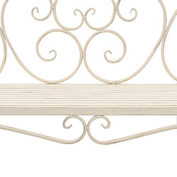 Maison Chic Banc de jardin | Chaise de jardin 132 cm Métal Antique Blanc -GKD23742 pas cher