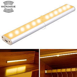 Wewoo 2W 12 LED blanc chaud écran large Intelligent Capteur de corps humain Lumière Cabinet de couloirVersion de charge USB