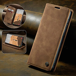 Etui en PU CASEME avec porte-carte marron pour votre Samsung Galaxy S22 5G