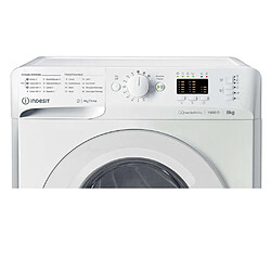 Lave-linge hublot 8 kg 1400 tours/min - MTWA81495WFR - INDESIT pas cher