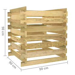 vidaXL Composteur de jardin à lattes 90x90x90 cm Bois de pin imprégné pas cher