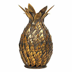 Pot à Bougie Alexandra House Living Doré Fer 15 x 26 x 15 cm Ananas