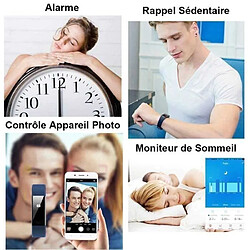 Acheter Montre Connectée Smartwatch Marqueune Etanche IP68 Podomètre pour iPhone Samsung Huawei Smartphone Femme Homme Noir