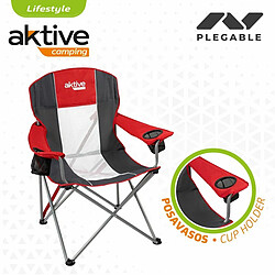 Acheter Chaise de camping pliante Aktive Rouge Gris foncé 56 x 98 x 59 cm (4 Unités)