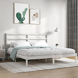 Maison Chic Lit Super King - Cadre de lit,Structure du lit Contemporain pour chambre Blanc Bois massif 180x200 cm -MN13091