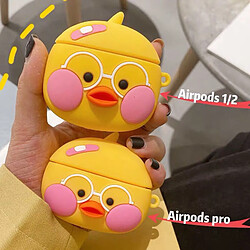 GUPBOO Airpods Coque Housse Étui Protecteur Compatible pour AirPods 3-dessin animé mignon de canard d'acide hyaluronique