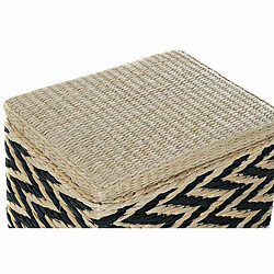 Acheter Panier à linge DKD Home Decor Naturel Noir Polyester Colonial Fibre (43 x 32 x 50,5 cm)