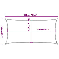 vidaXL Parasol en PEHD rectangulaire 2x4 m Crème pas cher