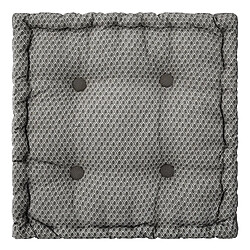 Atmosphera, Createur D'Interieur Coussin de sol carré en coton à motif Otto - 38 x 38 - Gris