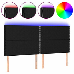 Maison Chic Tête de lit moderne à LED lumineuse pour chambre - Décoration de lit Noir 160x5x118/128 cm Tissu -MN32628