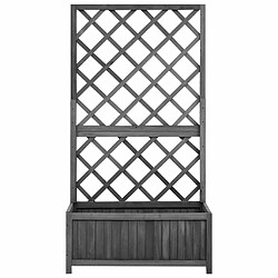 Maison Chic Jardinière,Bac à fleurs - pot de fleur à treillis jardin Noir 70x30x135 cm Bois de sapin -GKD50368