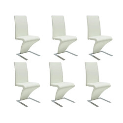 vidaXL Chaises à manger lot de 6 blanc similicuir 