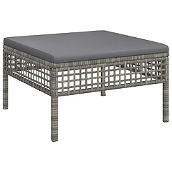 Maison Chic Salon de jardin 6 pcs + coussins - Mobilier/Meubles de jardin - Table et chaises d'extérieur Gris Résine tressée -MN72185 pas cher