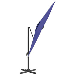 Helloshop26 Parasol meuble de jardin déporté avec mât en aluminium 400 x 300 cm bleu azuré 02_0008492