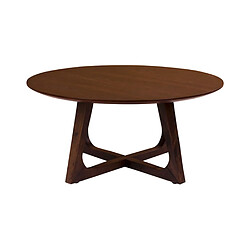 Lisa Design Solin - table basse ronde - bois plaquage noyer - 75 cm