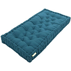 Avis Jardindeco Coussin de palette en coton coloré 120 x 80 cm bleu canard.