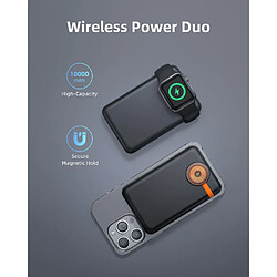 SANAG Powerduo 2-En-1 Powerbank À Induction Rapide Pour Iphone Et Montre 10000Mah, Charge Sans Fil, Design Compact Et Léger, Idéal Pour Les Voyages Et L'Utilisation Quotidienne, Haute Performance