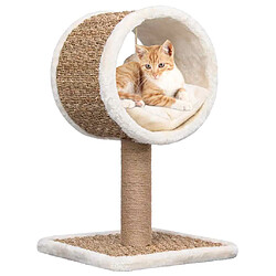 vidaXL Arbre à chat et tunnel supérieur et jouet 56 cm Herbiers marins