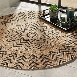 Acheter Atmosphera, Createur D'Interieur Tapis en Jute Rond D 120 cm Imprimé Living Chevron - Atmosphera