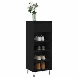 Avis Maison Chic Armoire à Chaussures Noir,Meuble de Rangement à Chaussures 40x36x105 cm Bois d'ingénierie -MN56690