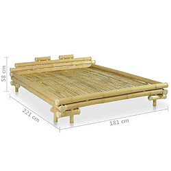 vidaXL Cadre de lit sans matelas bambou 160x200 cm pas cher