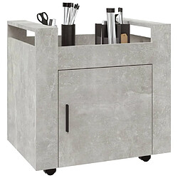 Avis vidaXL Chariot de bureau Gris béton 60x45x60 cm Bois d'ingénierie