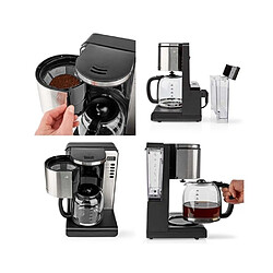 NEDIS Cafetière Machine à café Electrique programmable Inox 1.5L 1000W + Grille-pain Inox 2 Fentes 1000W pas cher Pack déjeuner.