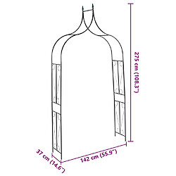 vidaXL Voûte de jardin Vert foncé 120x38x258 cm Fer pas cher