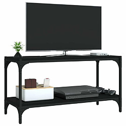 Acheter Maison Chic Meuble TV scandinave - Banc TV pour salon Noir 80x33x41 cm Bois d'ingénierie et acier -MN28901