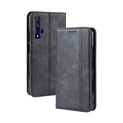 Wewoo Housse Coque Étui en cuir à boucle magnétique avec rétro pour Crazy Horse Texture horizontale HUAWEI Honor 20avec support et fentes cartes et cadre photo Noir