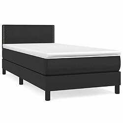 Maison Chic Lit Adulte - Lit simple Lit à sommier tapissier avec matelas moelleux - Meuble de Chambre - Noir 90x200 cm Similicuir -MN68850