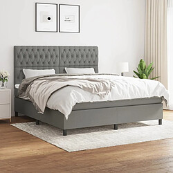 Maison Chic Lit Adulte - Lit simple Lit à sommier tapissier avec matelas moelleux - Meuble de Chambre - Gris foncé 180x200cm Tissu -MN76219