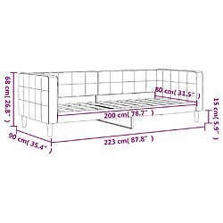 vidaXL Lit de repos sans matelas rose 80x200 cm velours pas cher