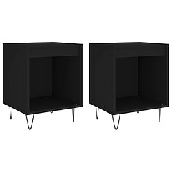 vidaXL Tables de chevet 2 pcs noir 40x35x50 cm bois d’ingénierie