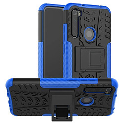 Wewoo Coque Pour Xiaomi Redmi Note 8 Texture de pneu TPU antichoc + PC Housse de protection avec support bleu