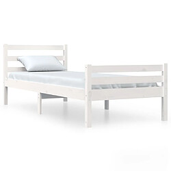 vidaXL Cadre de lit sans matelas blanc bois massif 90x200 cm